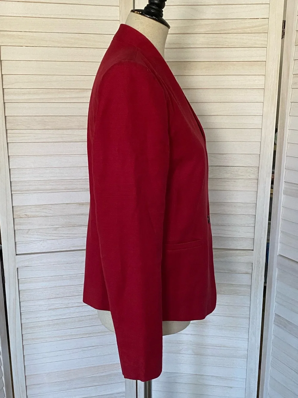 LOFT Textured Collarless Single-Button Blazer SZ 8 - Picture 4 of 12